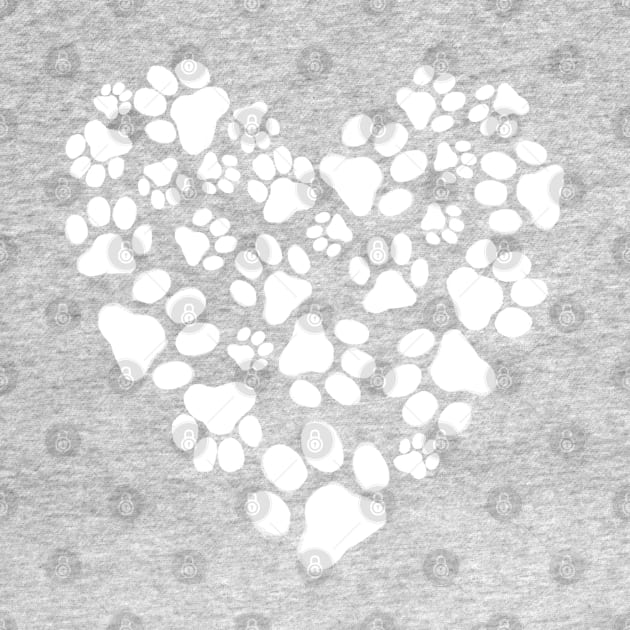 Dog or Cat Paw Prints Heart | Pet Lover's Valentine by Coffee Squirrel